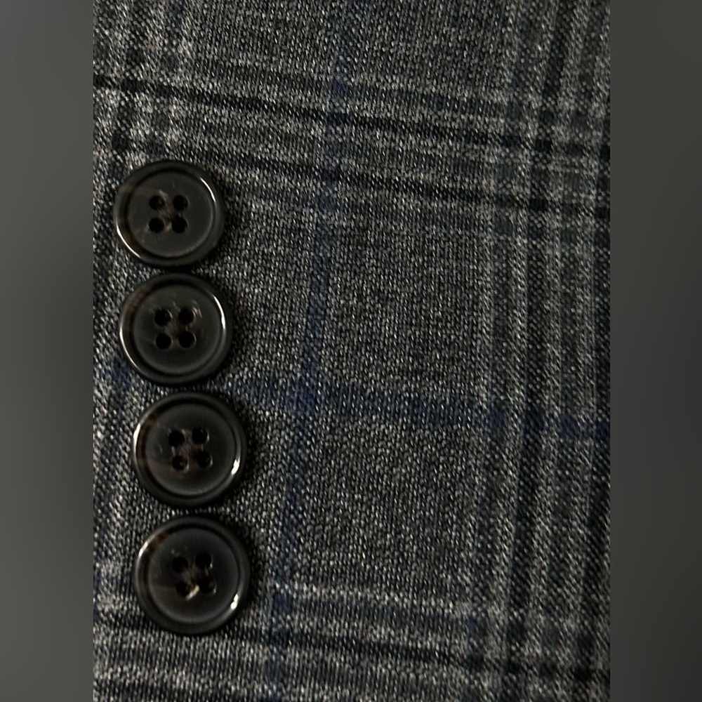 LAUREN RALPH LAUREN MENS BLAZER SIZE 38 GREY BLUE PLAID LEXINGTON FLEX JACKET - Picture 4 of 13